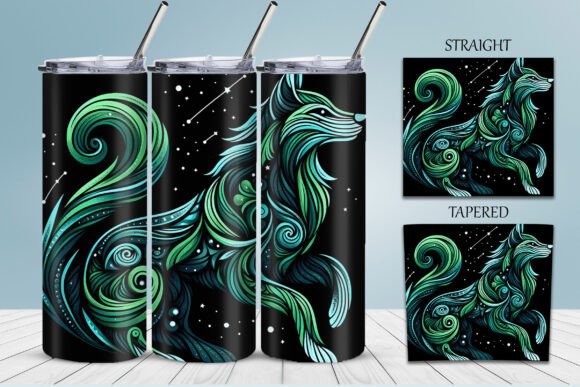 Download Celestial Wolf with Deep Emerald Pattern - Emerald pattern Collection