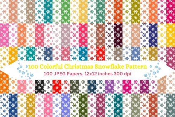 Download 100 Colorful Christmas Snowflake Pattern - Premium Resources